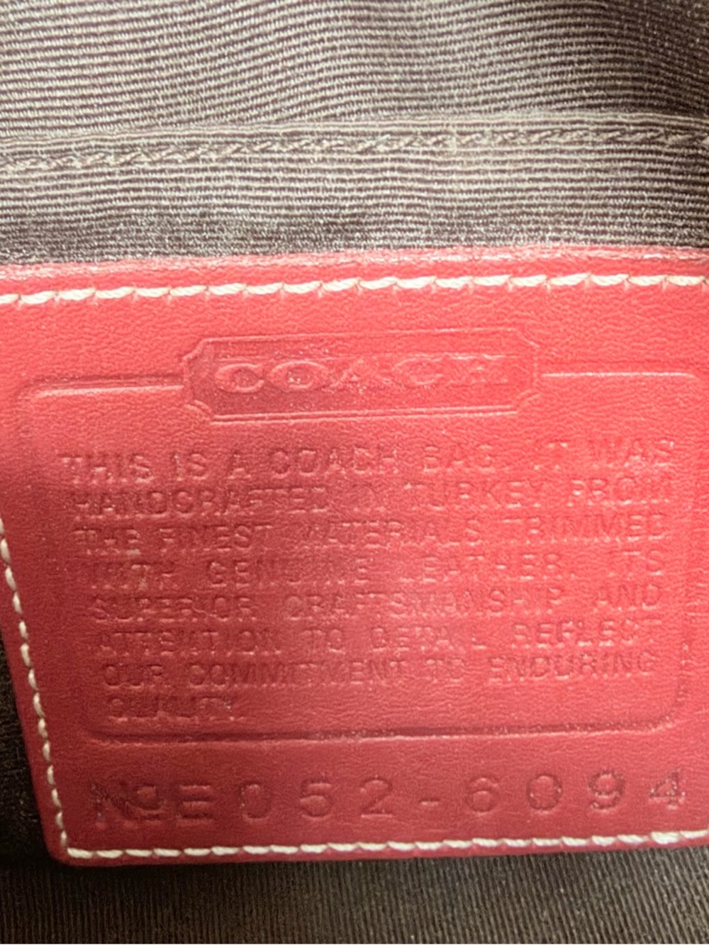 Coach Signature Jacquard Red Mini Shoulder Bag Y2K Baguette Purse Leather Trim - Picture 12 of 13